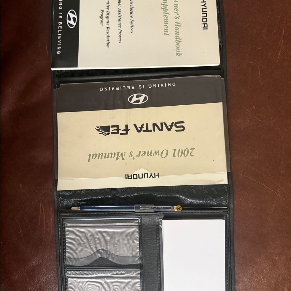 Hyundai Black Leather Owners Manual and Document Holders - Picture 3 of 4
